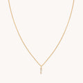 I Initial Pavé Pendant Necklace in Gold
