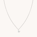 W Initial Pavé Pendant Necklace in Silver