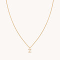 Z Initial Pavé Pendant Necklace in Gold