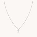 Z Initial Pavé Pendant Necklace in Silver