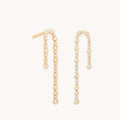 Gleam Crystal Drop Studs in Gold