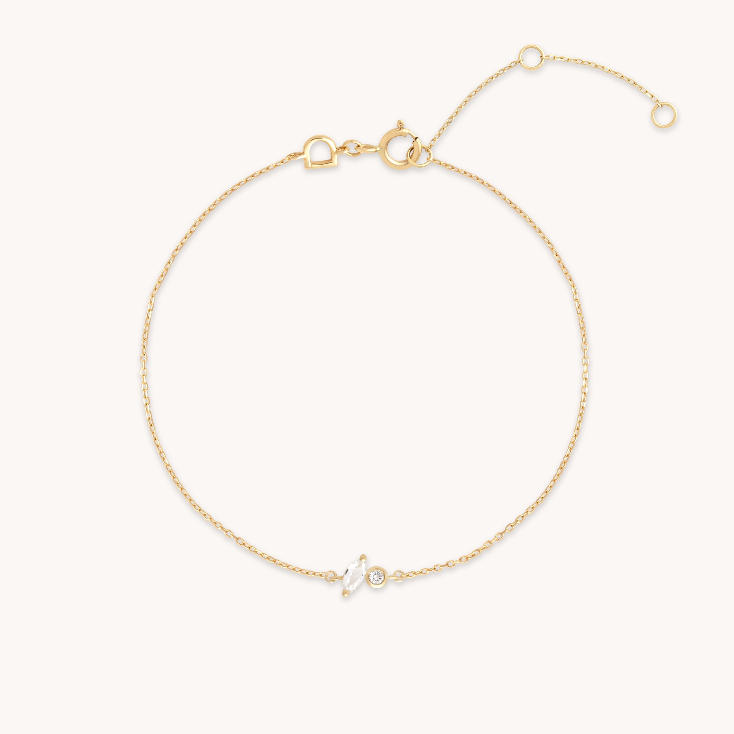 White Topaz Cluster Bracelet in 9k Gold