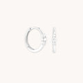 Diamond Trilogy Hoops in Solid White Gold