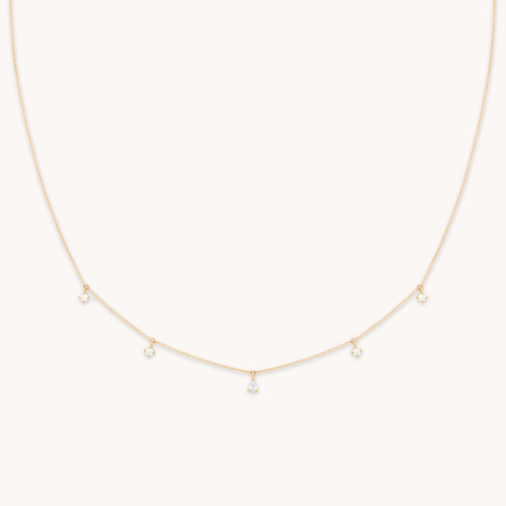 Diamond Charm Necklace in Solid Gold