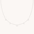 Diamond Charm Necklace in Solid White Gold