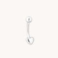 Heart Rook Bar in Solid White Gold