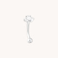 Topaz Cluster Rook Bar in Solid White Gold