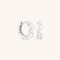 Crystal Pear Huggies in Silver