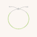 Peridot August Beaded Bracelet in Solid White Gold