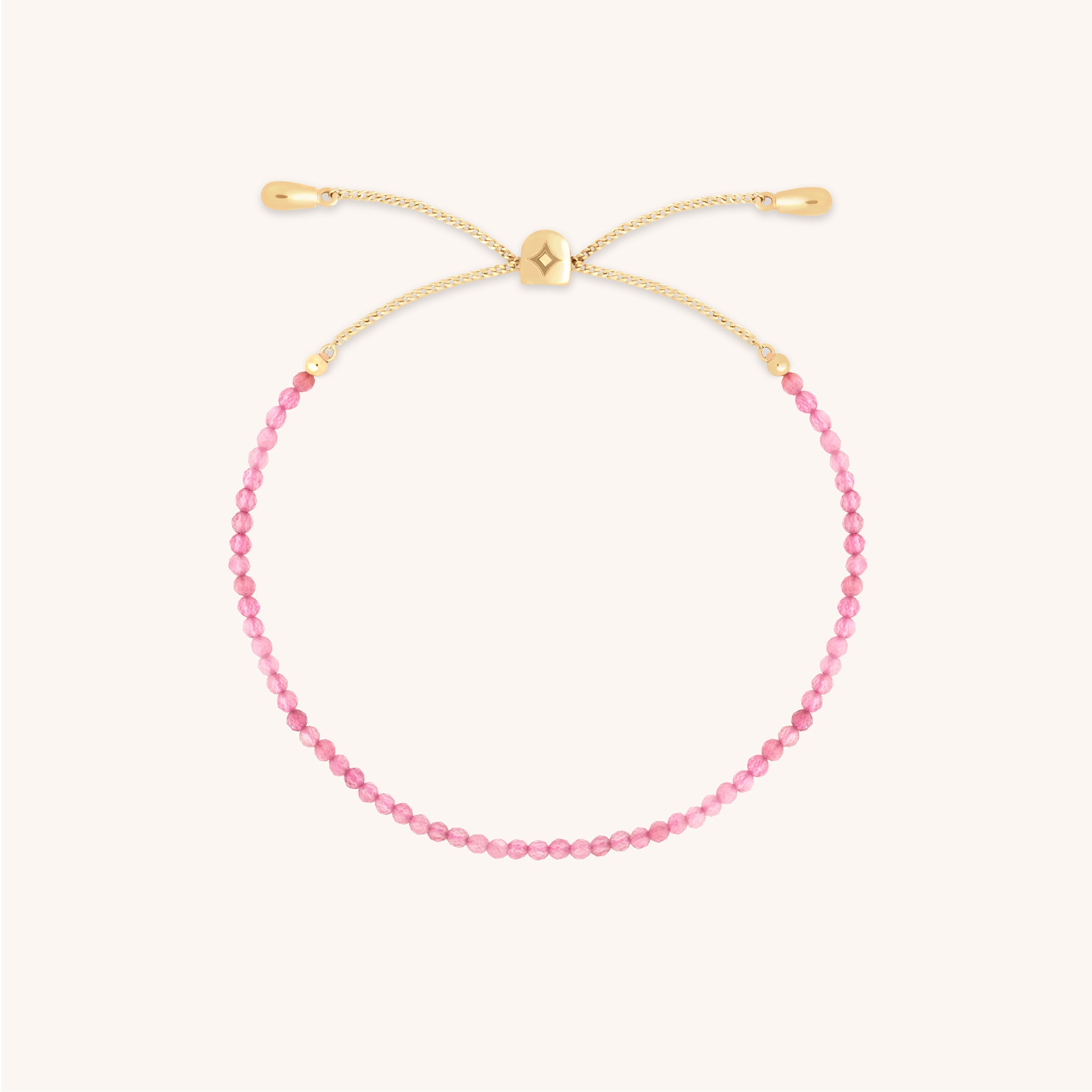 Tourmaline October Beaded Bracelet in Solid Gold