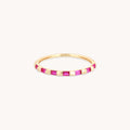 Pink Sapphire Baguette Band Ring in Solid Gold