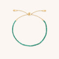 Agate May Beaded Birthstone Bracelet in Solid Gold