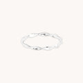 Twist Band Ring in Solid White Gold