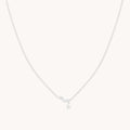Diamond Marquise Drop Pendant Necklace in Solid White Gold
