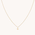 White Topaz Star Pendant Necklace in Solid Gold