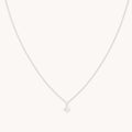 White Topaz Star Pendant Necklace in Solid White Gold