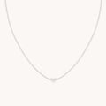 Bow Charm Necklace in Solid White Gold