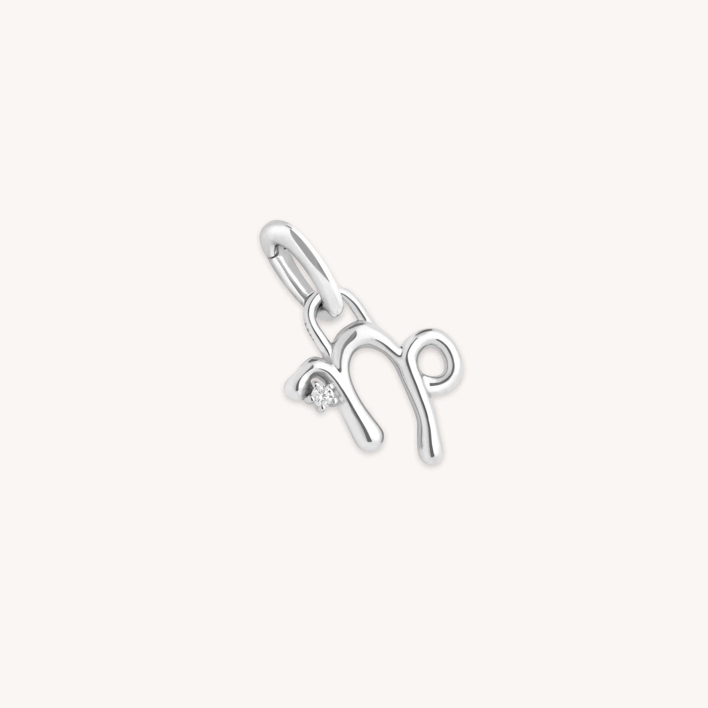 Capricorn Zodiac Clip Charm in Silver