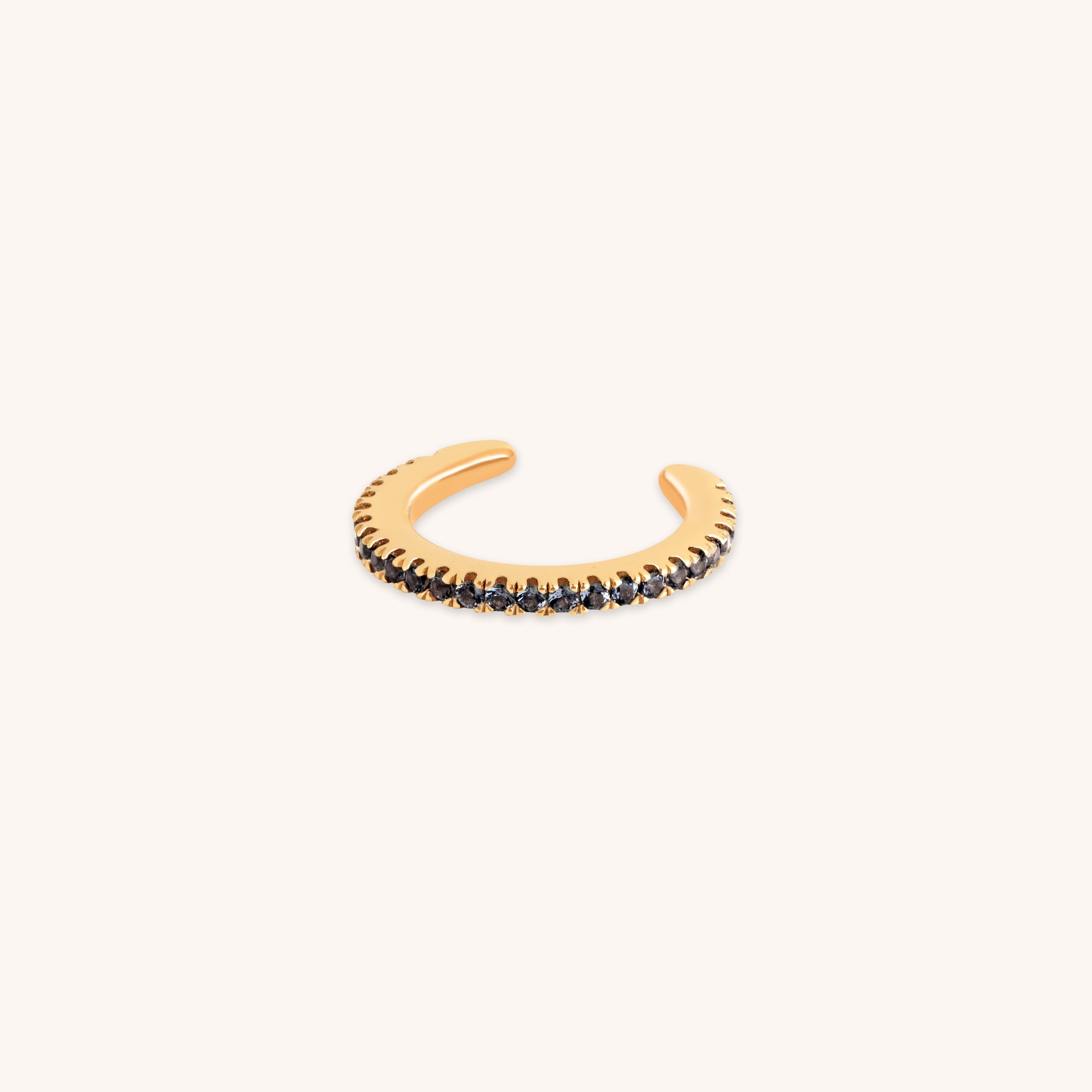 Black Pavé Ear Cuff in Gold