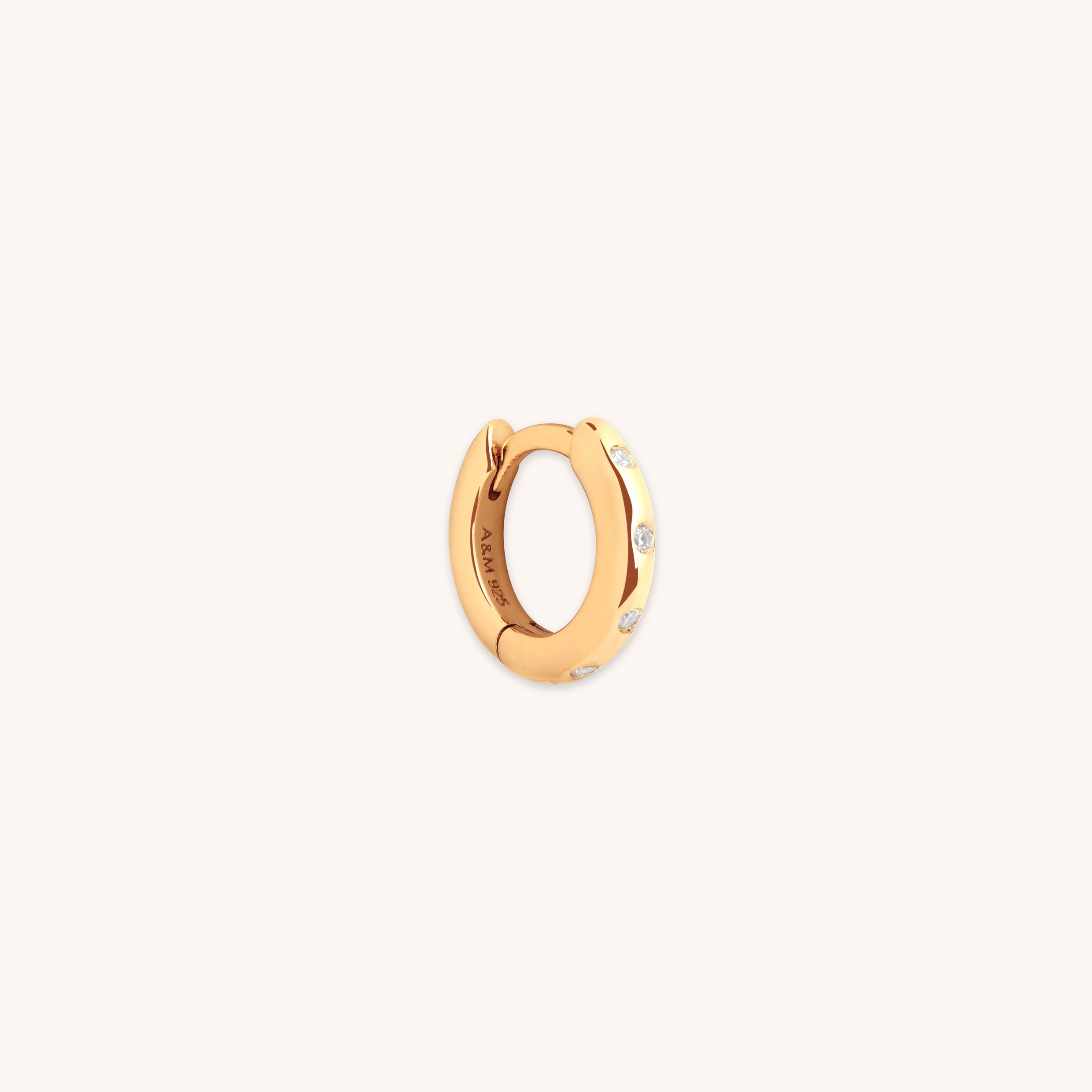 Crystal Set Hoop 6.5mm in Gold