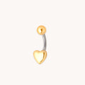 Heart Titanium Belly Bar in Gold