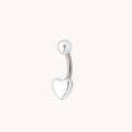 Heart Titanium Belly Bar in Silver