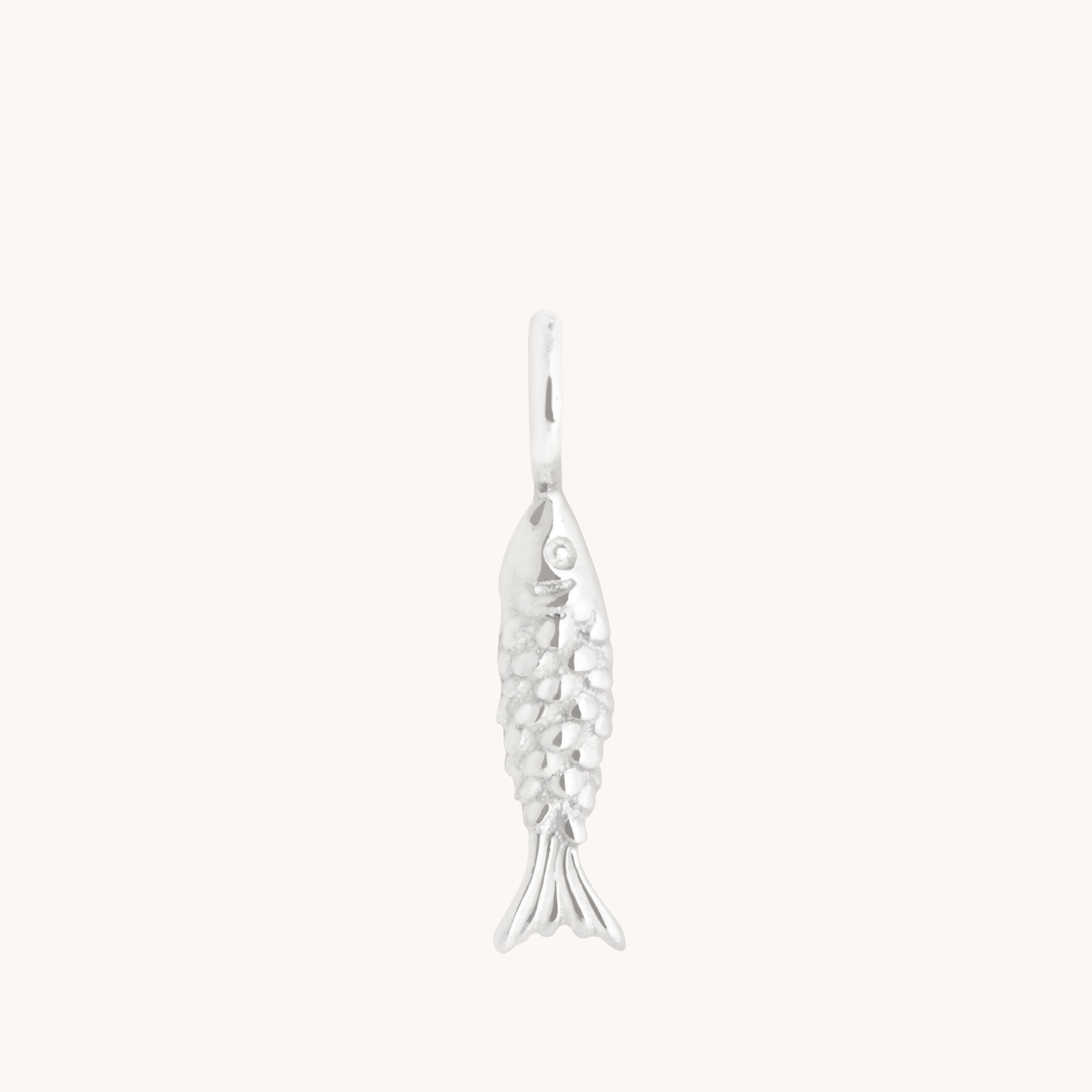 Fish Charm 9k White Gold