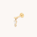 Pear Charm Hidden Helix in Solid Gold
