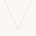 Diamond Solitaire Pendant Necklace in Solid White Gold