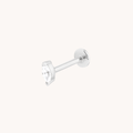 Diamond Marquise Piercing Stud in Solid White Gold
