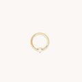 White Topaz Pear Daith Hoop in Solid Gold