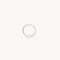White Topaz Pear Daith Hoop in Solid White Gold