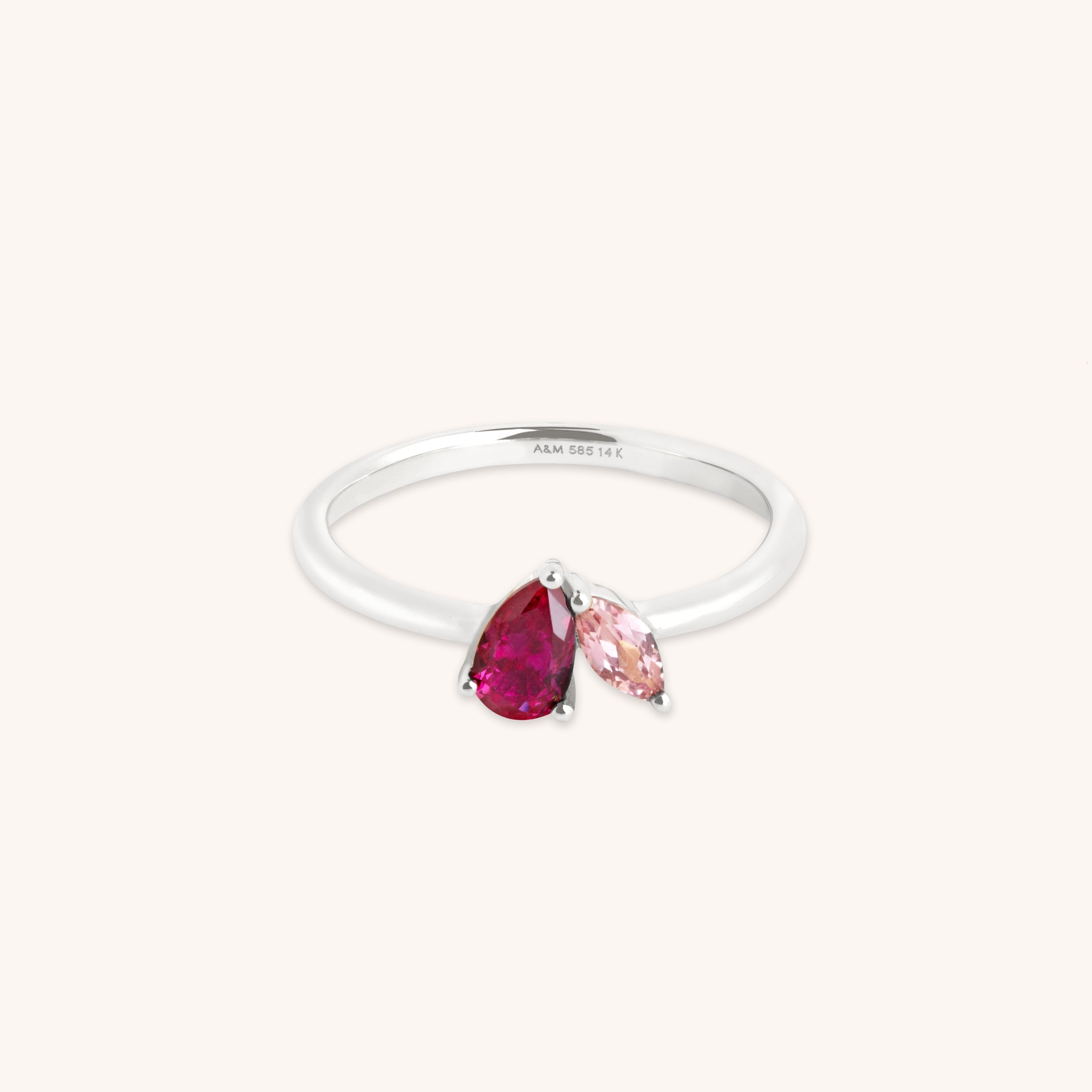 Astrid et Miyu Milestone Ring in Solid White Gold