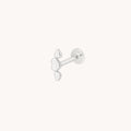 Heart Cluster Piercing Stud in Solid White Gold