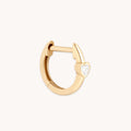 Heart Topaz Piercing Hoop in Solid Gold