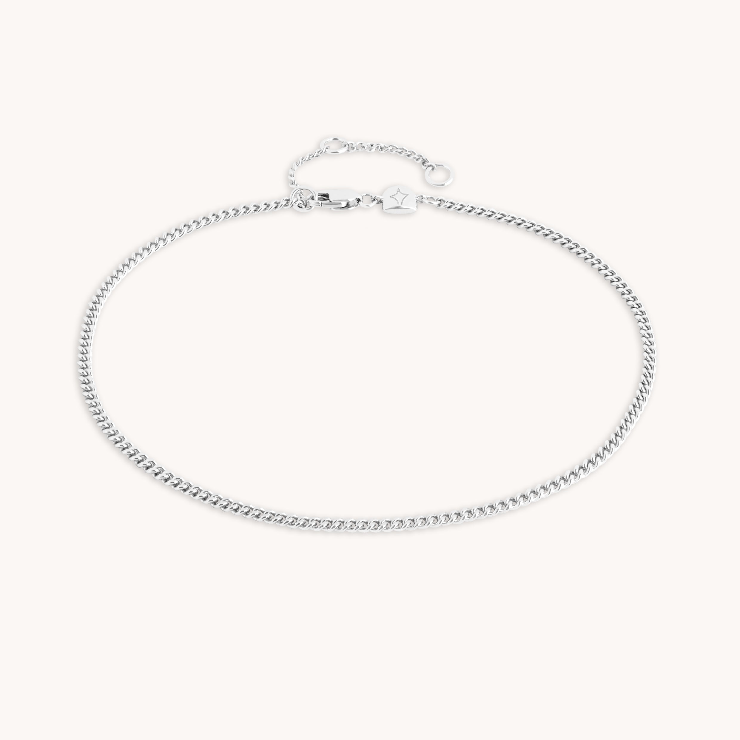 Essential Curb Chain Anklet in Silver