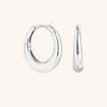 Dome Medium Hoops in Silver