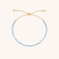 Aquamarine March Beaded Bracelet in Solid Gold