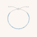 Aquamarine March Beaded Bracelet in Solid White Gold
