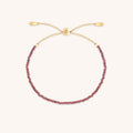 Garnet January Beaded Bracelet in Solid Gold