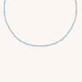 Aquamarine March Beaded Necklace in Solid Gold
