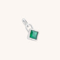 Green Agate May Clip Charm in Silver
