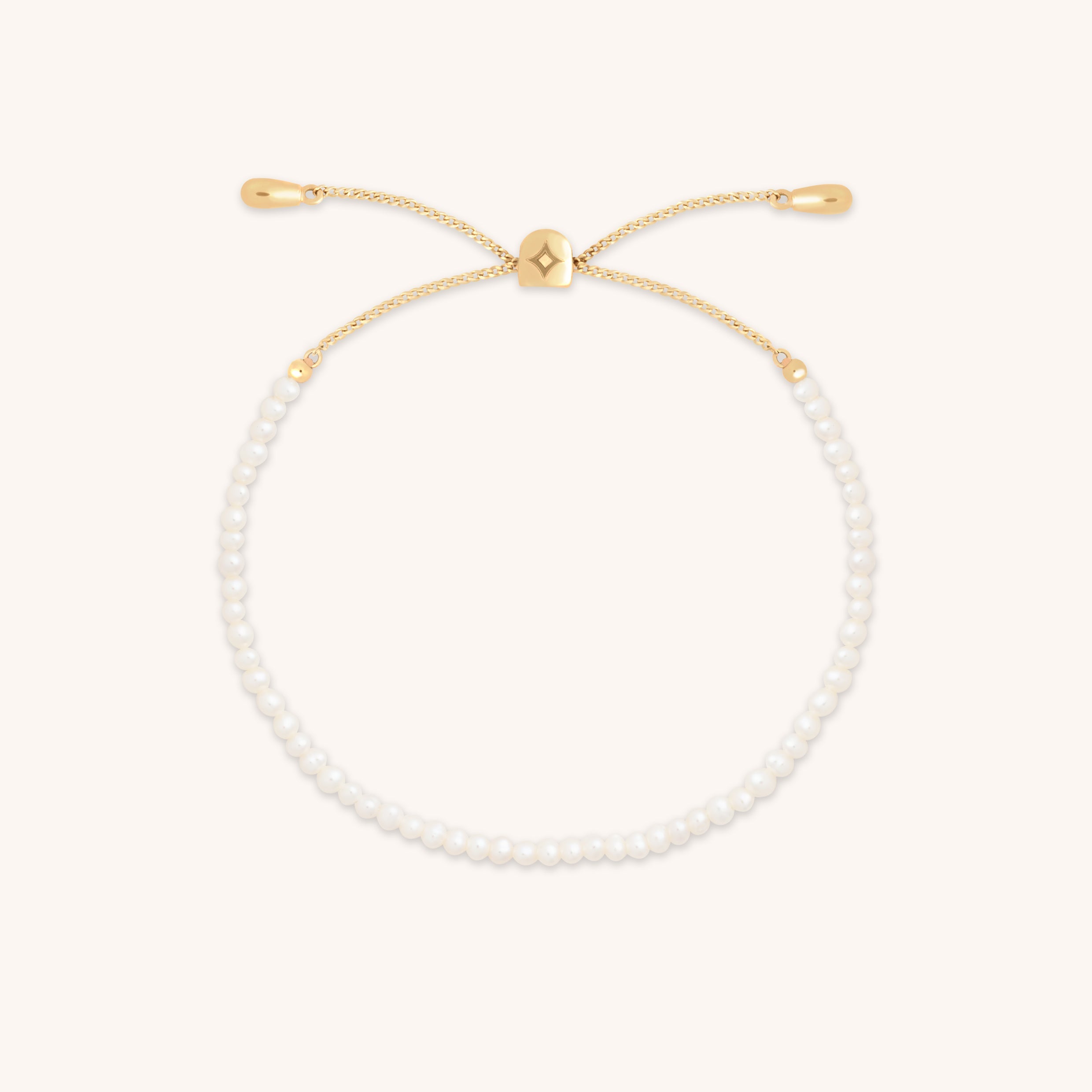 Pearl Beaded Bracelet in Solid Gold