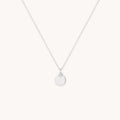 Diamond Coin Pendant Necklace in Solid White Gold