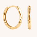 Molten Textured Hoops in Gold