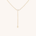 Pear Bezel Lariat Necklace in Gold