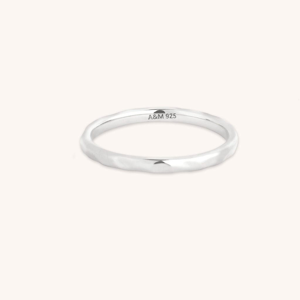 Molten Textured Ring in Silver