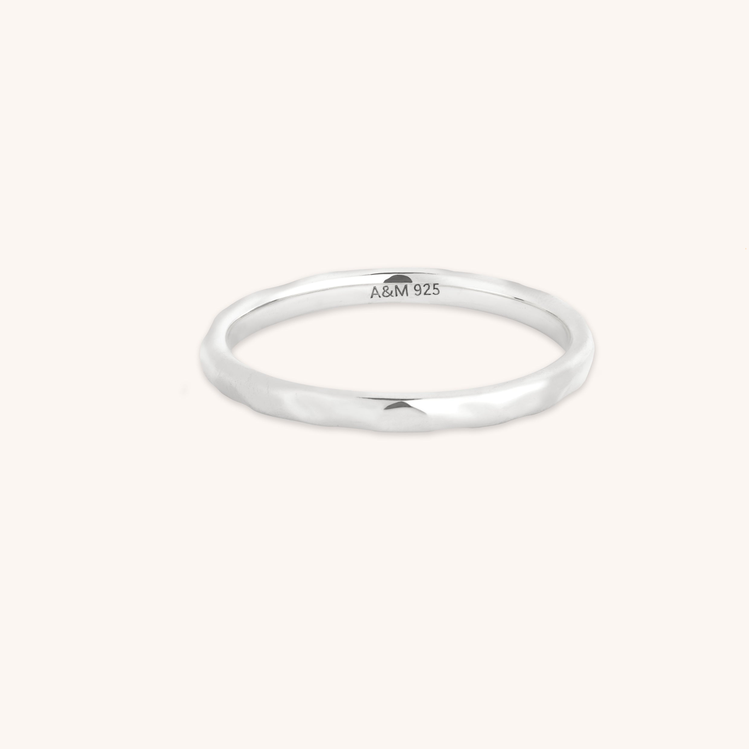 Molten Textured Ring in Silver