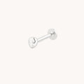 Molten Piercing Stud in Solid White Gold