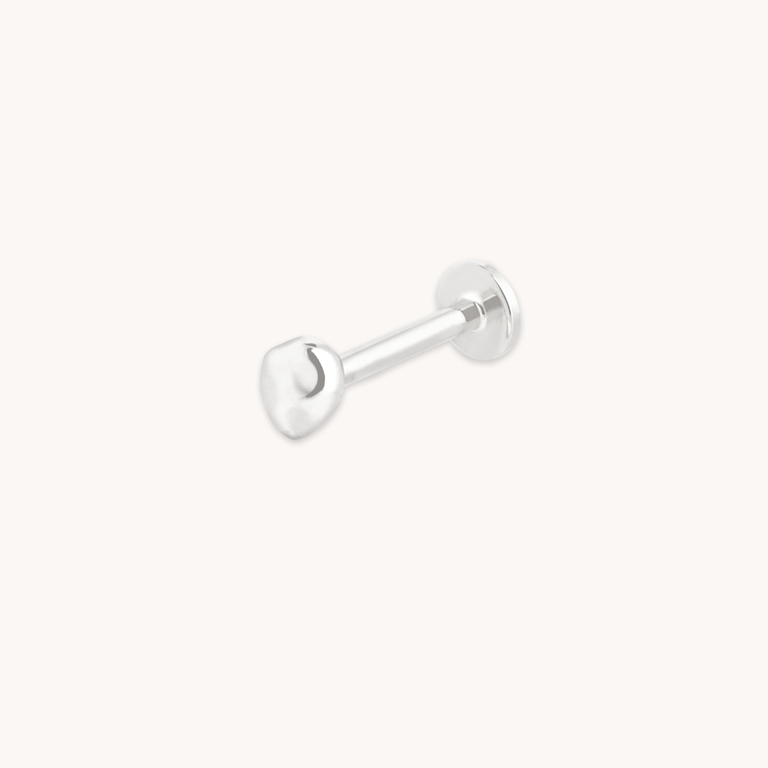 Molten Piercing Stud in Solid White Gold